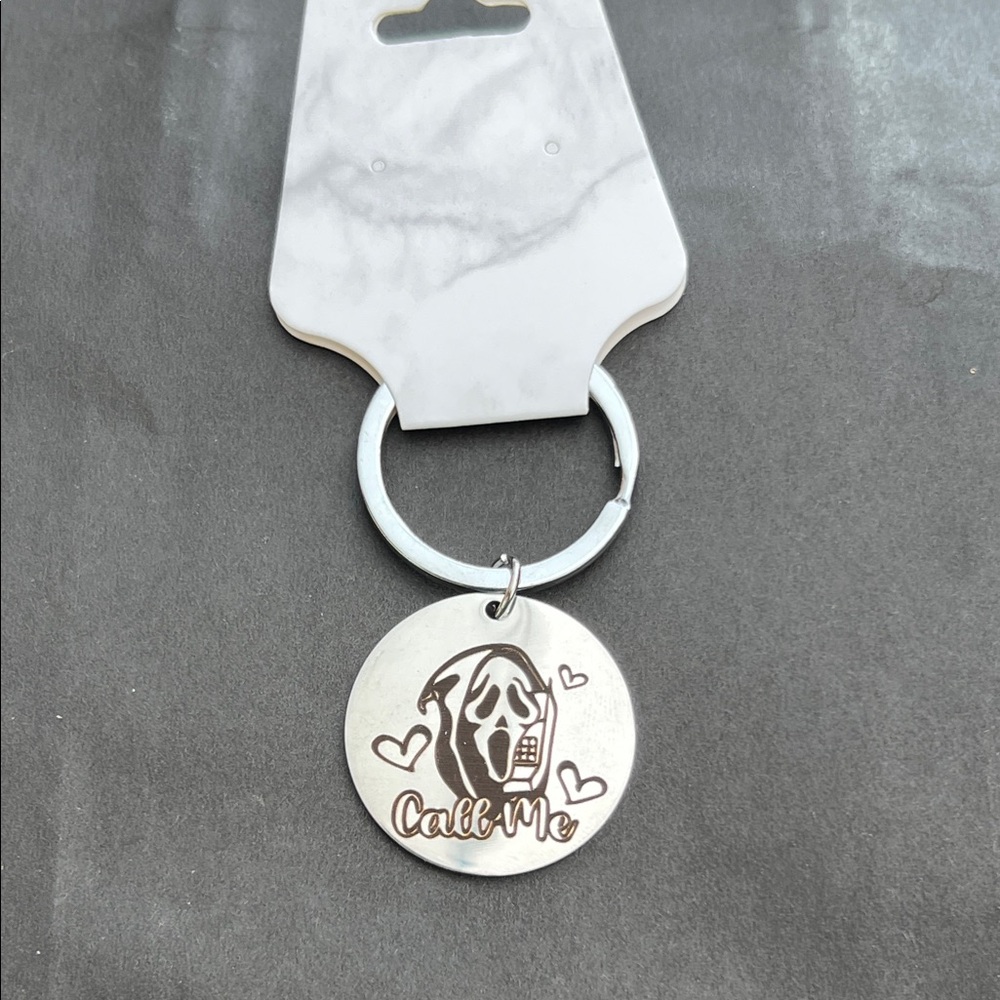 Silver 'Call Me' Keychain